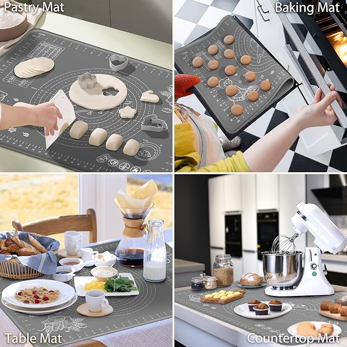Silicone Baking Mat 24" x 16" Extra Thick Non-stick Pastry Mat - Image 6