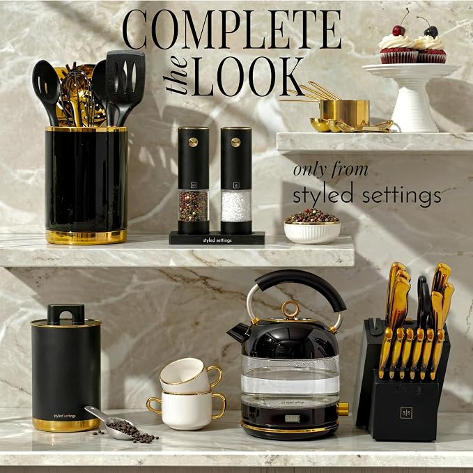 Electric Salt and Pepper Grinder Set Rechargeable – Black and Gold Salt and - Image 8