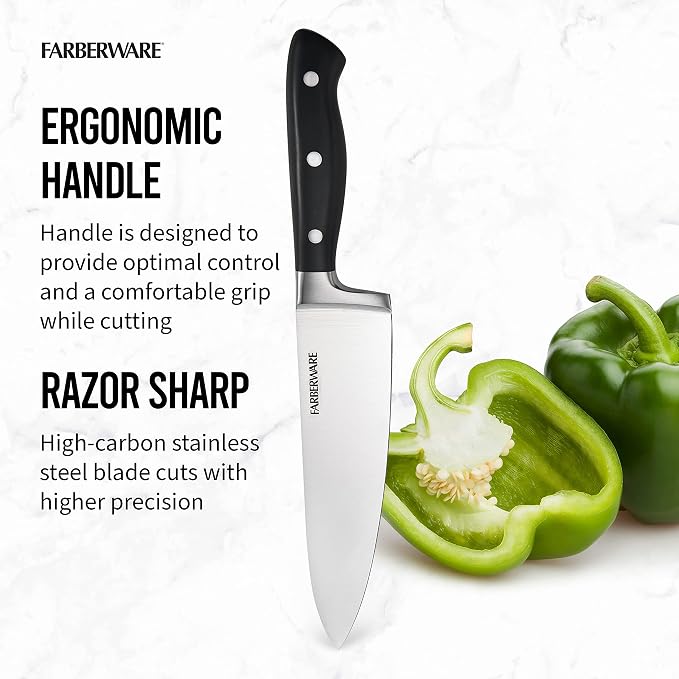 Farberware Edgekeeper 8-Inch Forged Triple Riveted Chef Knife - Image 5