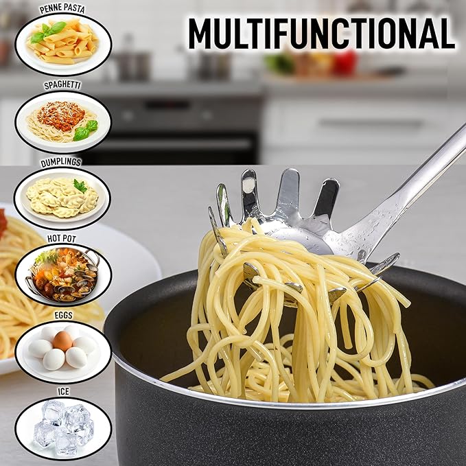 Zulay Kitchen Stainless Steel Spaghetti Spoon - Image 3