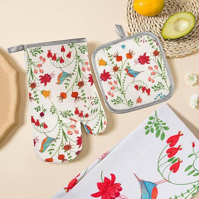 3 Pcs Kitchen Stuff, Kitchen Oven Mitts and Pot Holders Sets - Image 6