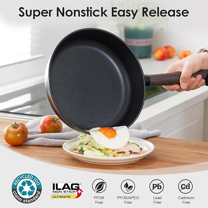 SENSARTE 15Pcs Nonstick Cookware Set Pots and Pans Set Kitchen Cooking Frying - Image 5