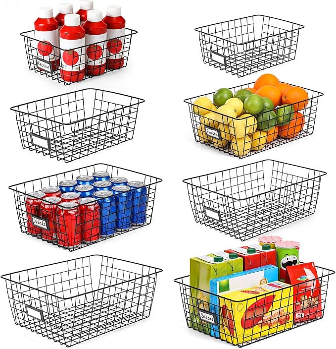 8 Set, Extra Large Wire Baskets by VITEVER