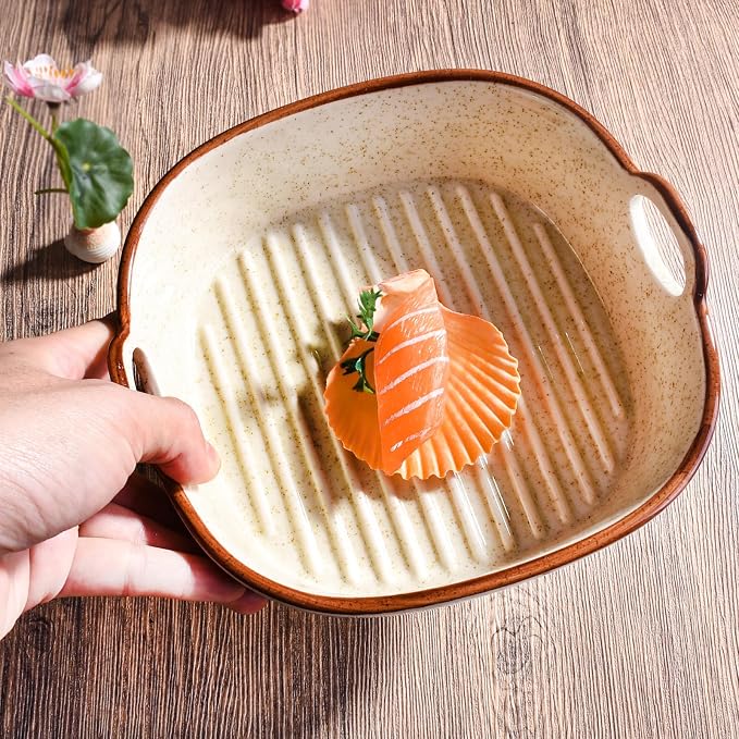 6.7" Japanese Ceramic Casserole Dish, Square Baking Pan - Image 6