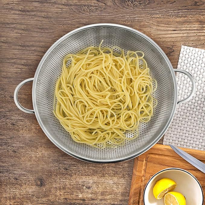 P&P CHEF Colander Set of 3, Stainless Steel Micro-Perforated Colanders Strainers - Image 6