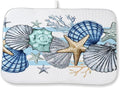 Nautical Coastal Starfish Dish Drying Mat 18x24 Inch Blue Beach Coral Shell by Sorktse