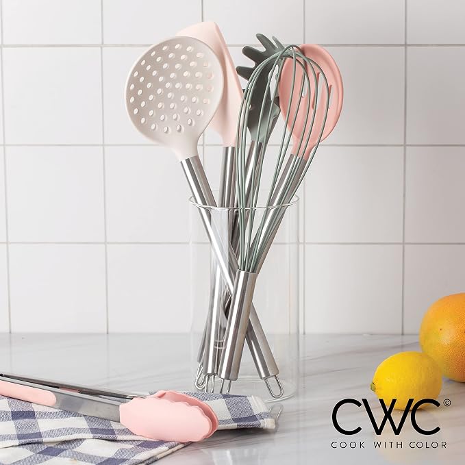 COOK WITH COLOR Silicone Cooking Utensils, Kitchen Utensil Set, Cooking Utensils - Image 7