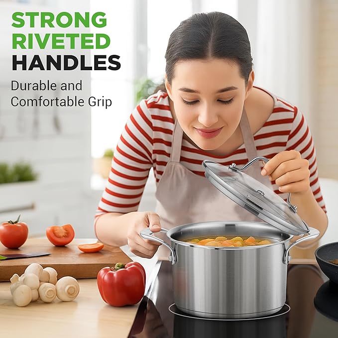 NutriChef 6 Quart Stainless Steel Stock Pot - Image 4
