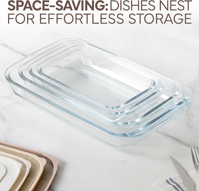 COOK WITH COLOR 8 PC. Glass Baking Dish Set with Lids - Image 4
