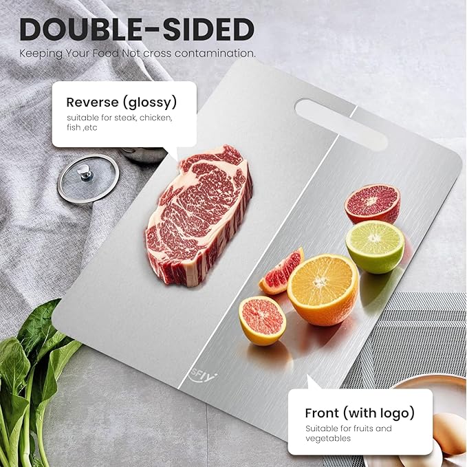 Titanium Cutting Board Set of 3, 100% Pure Titanium Food Grade Kitchen Chopping - Image 4