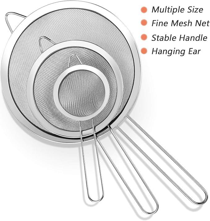 3Pcs Super Wire Extra Fine Mesh Strainer - Image 6