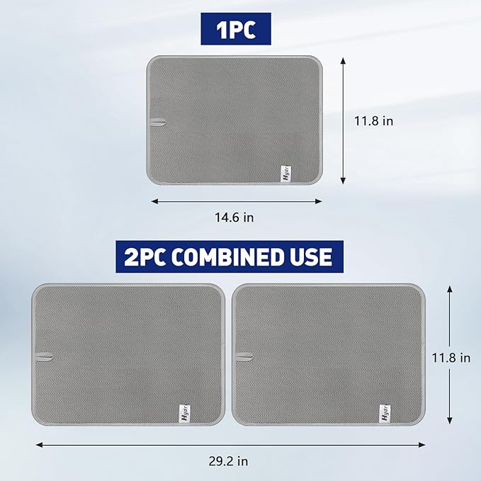 14.6*11.8 inch Microfiber Dish Drying Mat, 2 Compact Ultra Absorbent Dish Mat - Image 2
