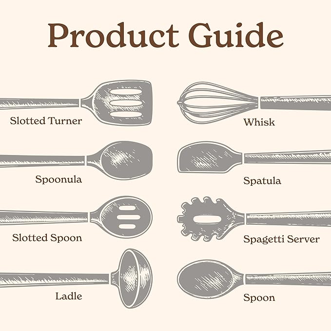Country Kitchen Non Stick Silicone Utensil Set - Image 3
