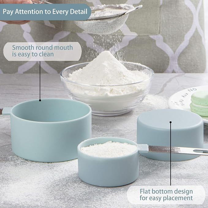 Measuring Cups and Spoons Set of Huygens Kitchen Gadgets 10 Pieces, Stackable - Image 4