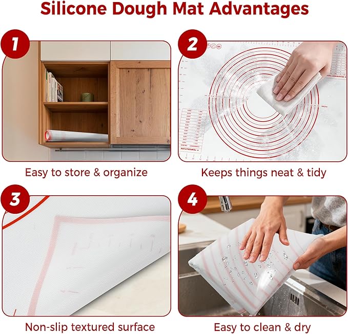 Extra Large Nonstick Silicone Pastry Mat 28x20Inch - Image 4