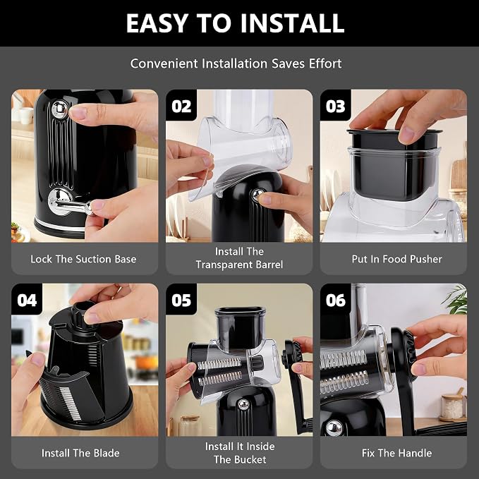 5-in-1 Rotary Cheese Grater Vegetable Slicer - Image 8