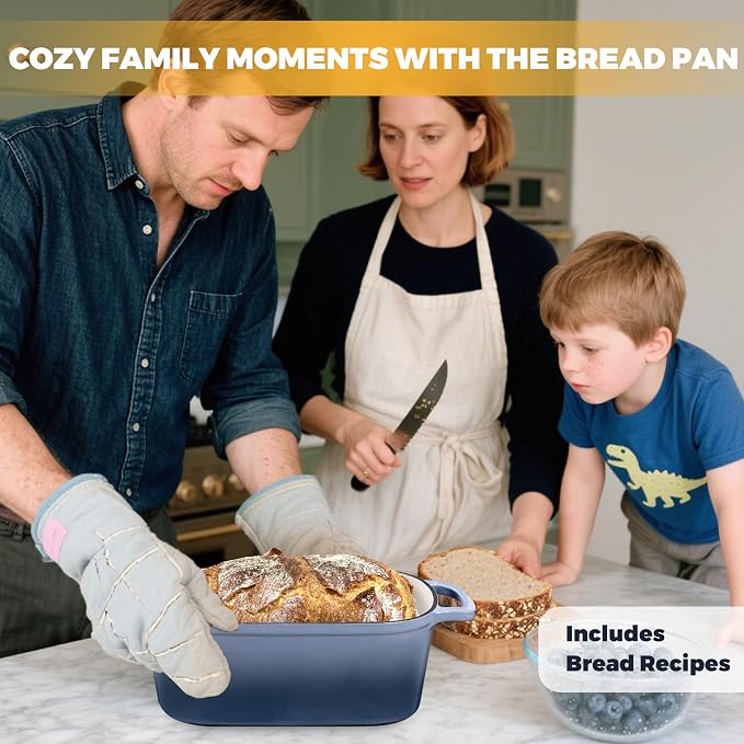 4.6 Quart Dutch Oven for Sourdough Bread Baking, Combo Oval Enameled Cast Iron - Image 9