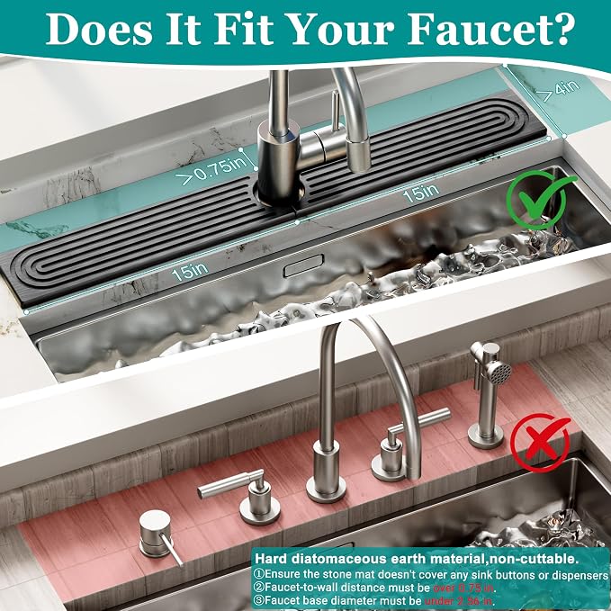 Stone Faucet Mat for Kitchen Sink - Image 2