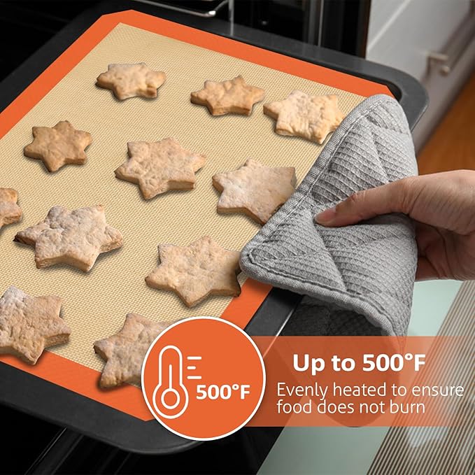 Silicone Baking Mat Set of 3, Silicone Baking Mats Cookie Sheet, Non-Stick Mats - Image 4