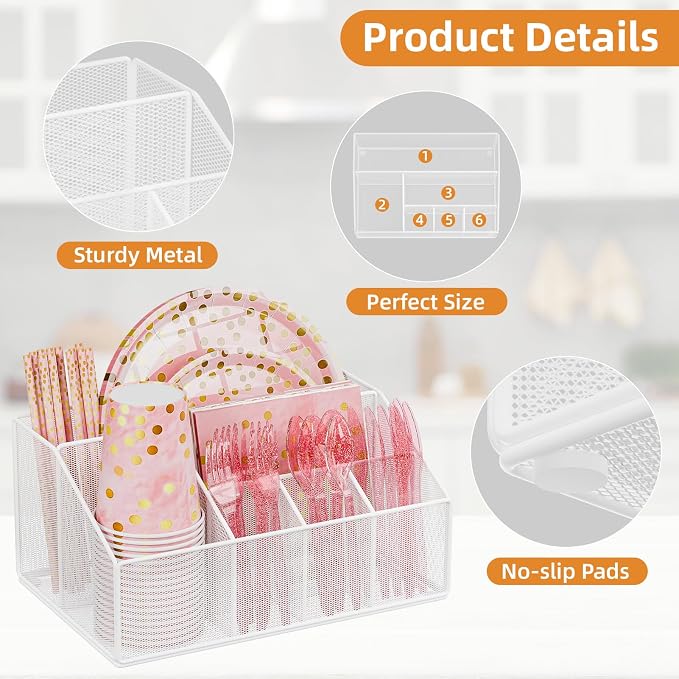Metal Paper Plate Dispenser Holders, Disposable Paper Plate Utensils Holder - Image 7