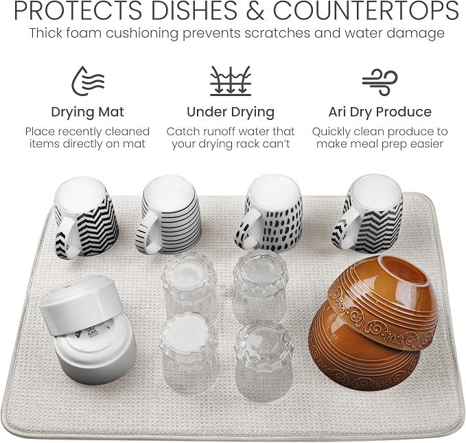 Bellemain XL Dish Mat Microfiber Dish Drying Mat, Super absorbent - Image 5