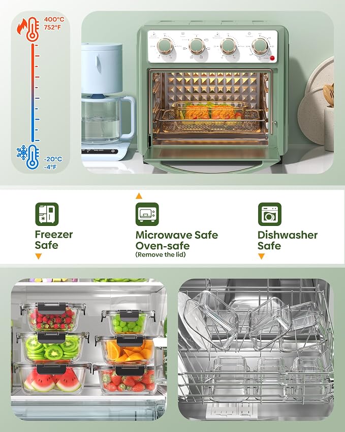 KEMETHY 40 PCS Glass Food Storage Containers - Image 4