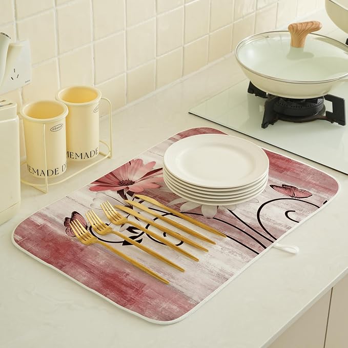 Floral Dish Drying Mat 18x24 Inches - Image 7