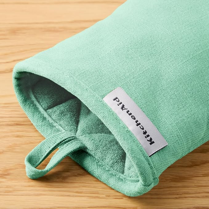 KITCHENAID Gourmet Series Gridlines Mini Oven Mitts 2-Pack Set, Heat Resistant - Image 6