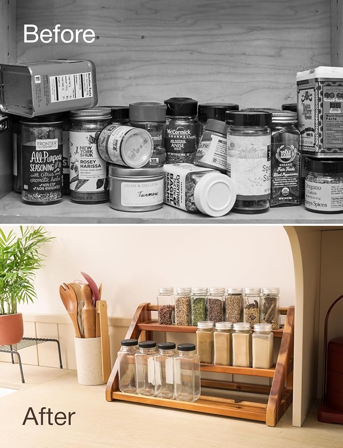 Tinamo Acacia Wood Spice Rack for Countertop - Image 6