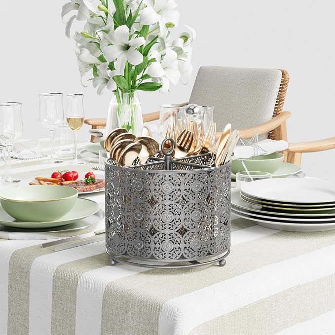 YIUKEA Rotating Utensil Caddy Countertop - Image 3
