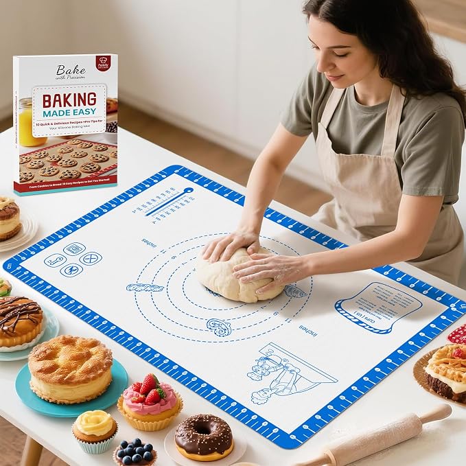 Baking Mats Silicone for Baking Sheet, Non Stick Pastry Mat for Dough Rolling by Bredominant