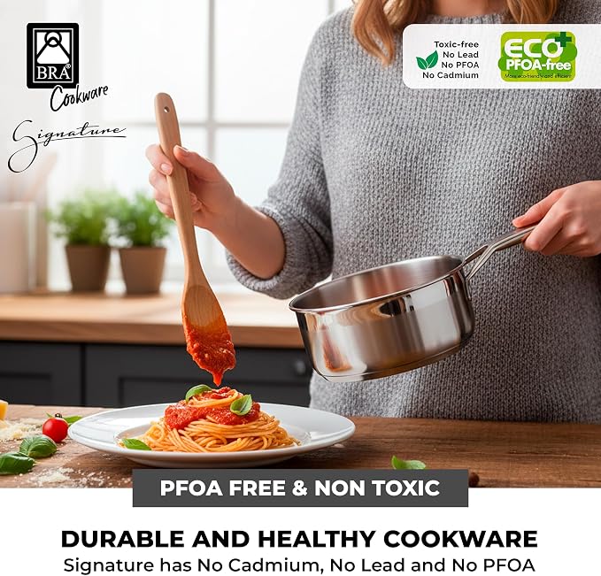 BRA COOKWARE Signature Stainless Steel Sauce Pot w/Glass Lid | 6.3 Inch 1.2 - Image 6