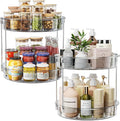 LAMU 2 Pack 2 Tier Lazy Susan Turntable Organizer 12'' Rotating Spice Rack by YourHome-OrganizationHelper