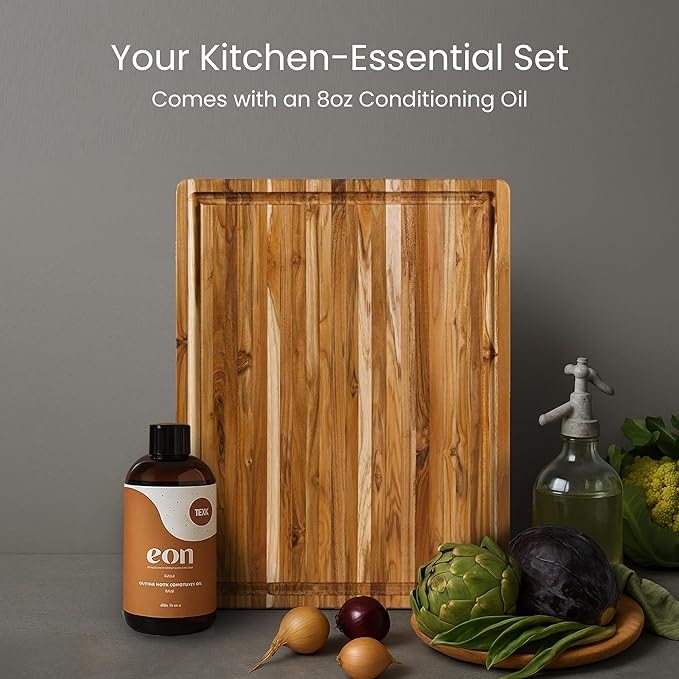 Teakhaus Cutting Board and EON Cutting Board Oil Set - Image 2