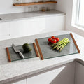 Glass Cutting Boards for Kitchen, European Grey Glass Paired by TemperedGlassManufacturer