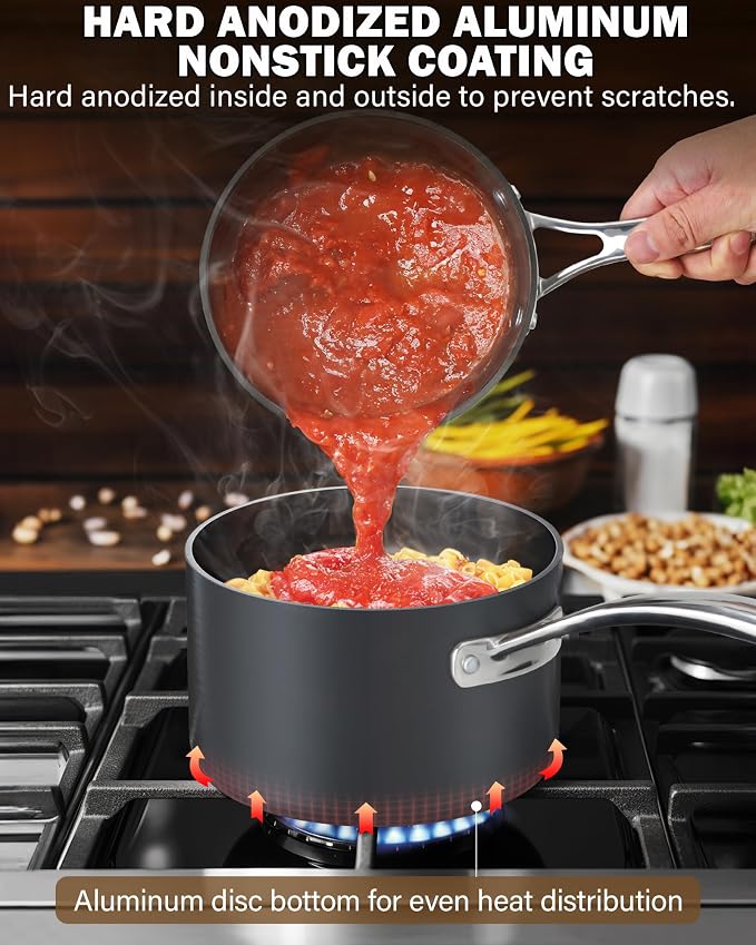 Cooks Standard 1-Quart Saucepan Hard Anodized Nonstick - Image 4