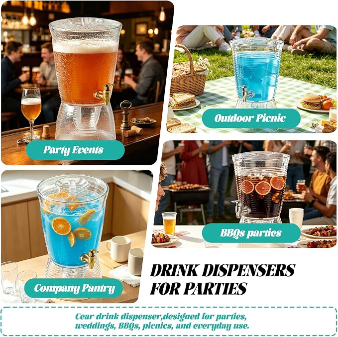 1 Pack Drink Dispenser for Parties 1.6 Gallon, Large 6L Plastic Water Dispenser - Image 4