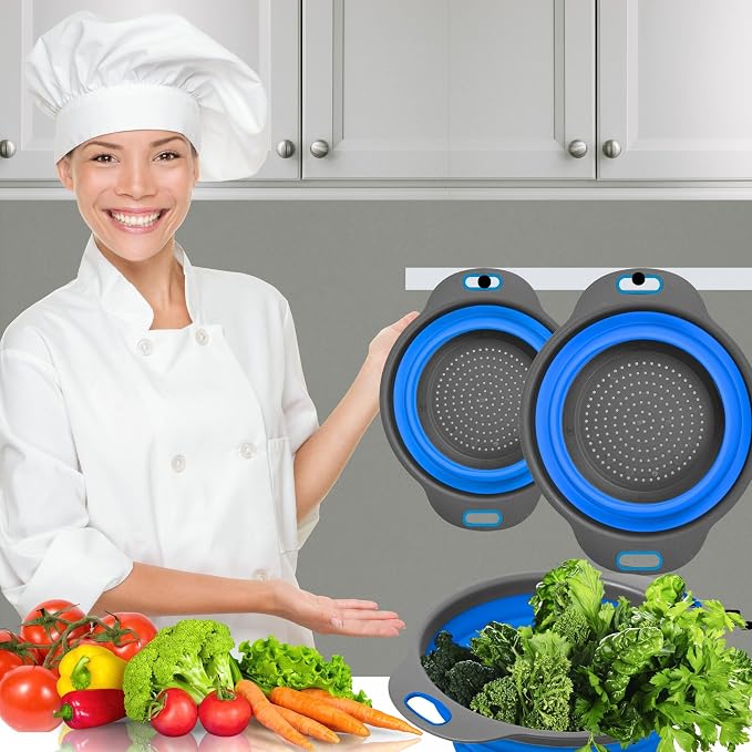 Blue Kitchen Strainer Colander Set - Image 9