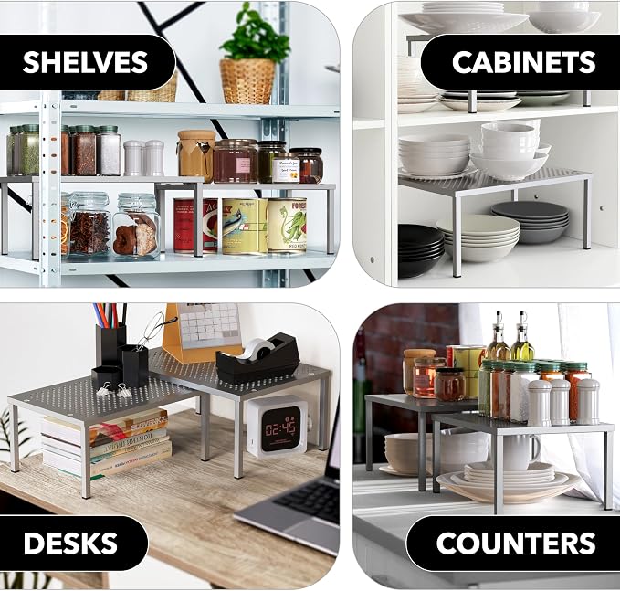 Simple Houseware Expandable Stackable Cabinet and Counter Shelf Organizer - Image 7