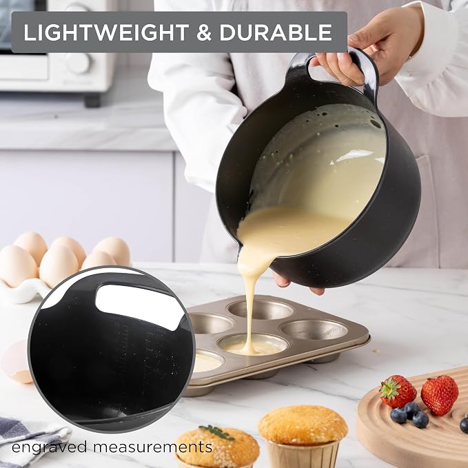 COOK WITH COLOR Nesting Plastic Mixing Bowl Set with Pour Spouts and Handles - Image 3