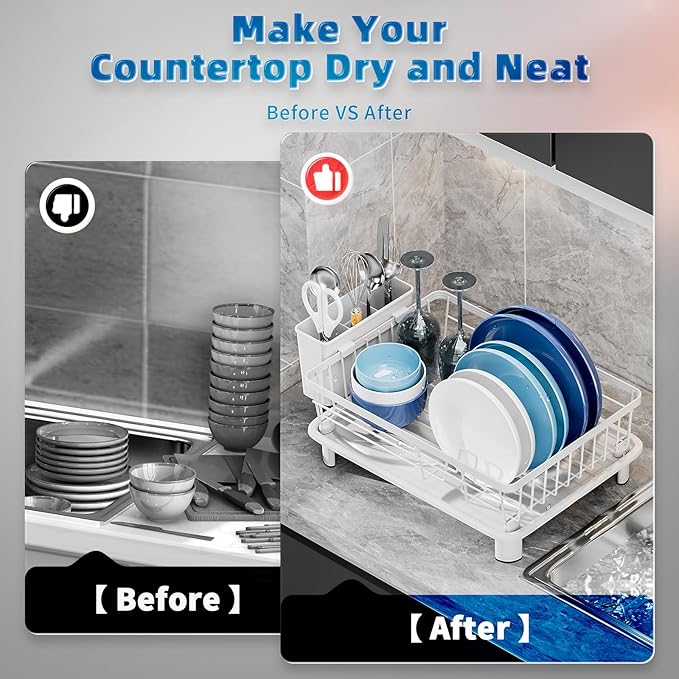 Dish Drying Rack, Stainless Steel-Dish Rack, Dish Racks - Image 3
