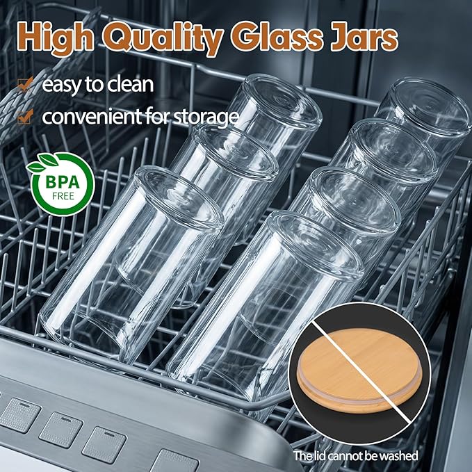 Moretoes 6 Pack 0.6qt Glass Storage Containers - Image 4