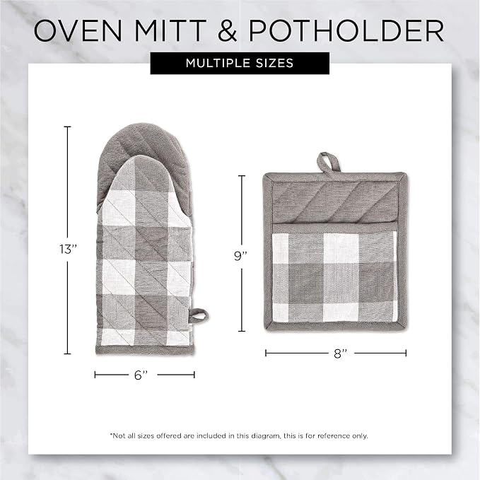 DII Buffalo Check Kitchen Collection, Classic Farmhouse Kitchen Set, Oven Mitt - Image 7