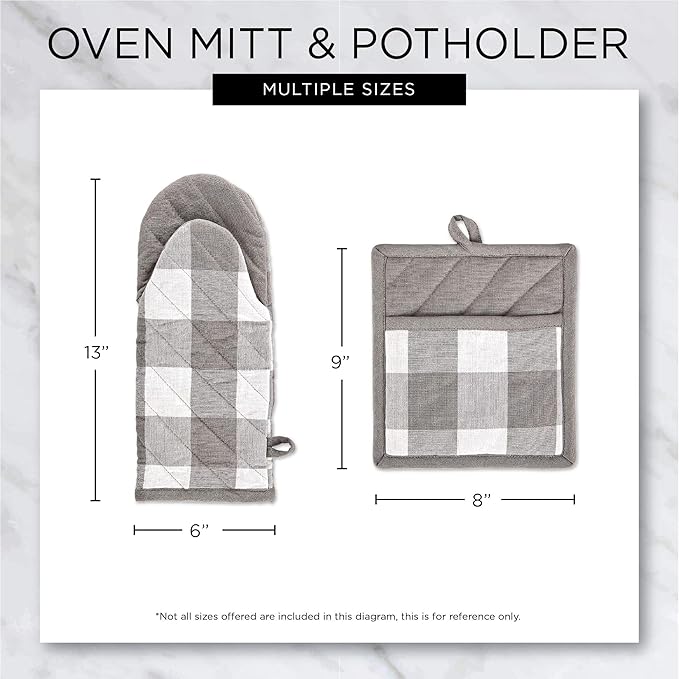 DII Buffalo Check Kitchen Collection, Classic Farmhouse Kitchen Set, Oven Mitt - Image 5