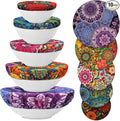 Patelai 10 Pcs Bowl Covers Reusable in 5 Size Stretch Cloth Fabric Elastic Food by Patelai