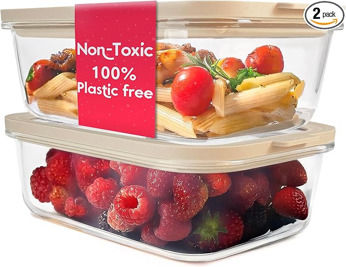 Ziruma Non-Toxic 6.2 Cup Glass Food Storage Containers by Ziruma