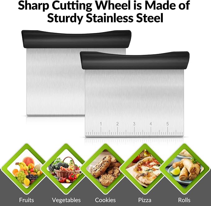 Rainspire Bench Scraper, Stainless Steel Dough Scraper, Pastry Scraper - Image 6
