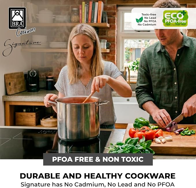 BRA COOKWARE Signature Stainless Steel Stock Pot w/Glass Lid | 9.5 Inch 9 Quart - Image 7