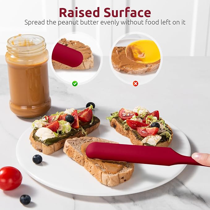 U-Taste Skinny Silicone Jar Spatula: 600ºF Heat-Resistant Food-Grade 10in Long - Image 8