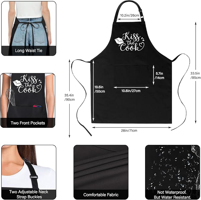 Xornis 100% Cotton Funny Apron for Men Women Adjustable Bib Aprons - Image 3